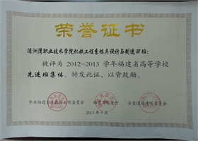 喜讯：模具111班荣获“福建省高校先进班集体”