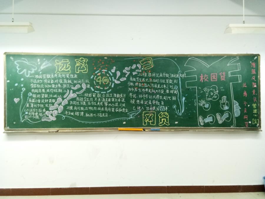 建筑工程学院“理性消费，远离网贷”黑板报评比